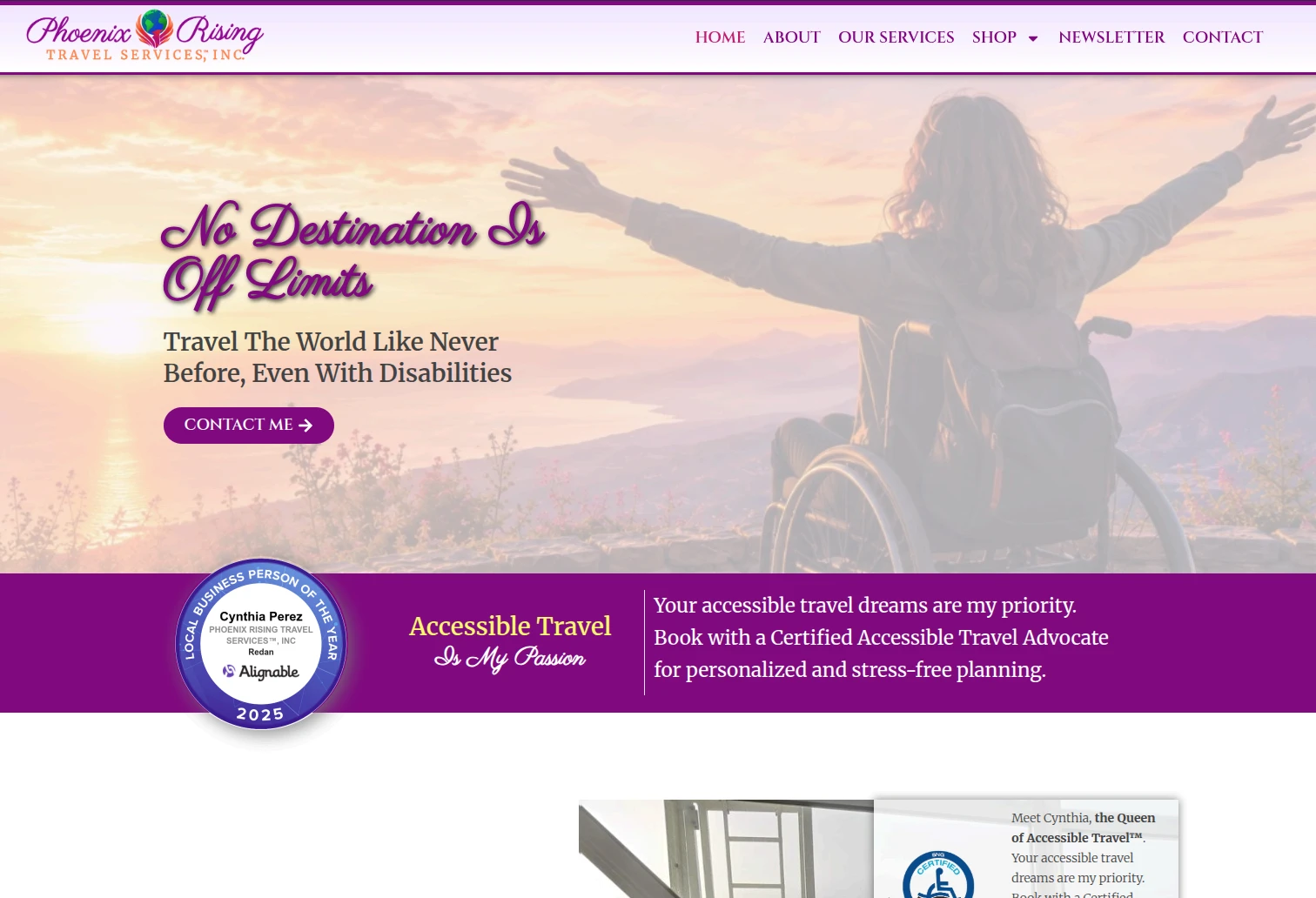Phoenix Rising Travel website preview
